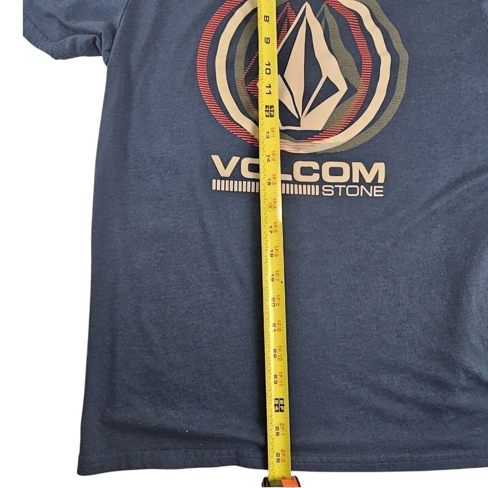 Volcom Stone Mens Medium Navy Blue Heather Graphic Tee Short Sleeve Skateboard - Picture 6 of 6